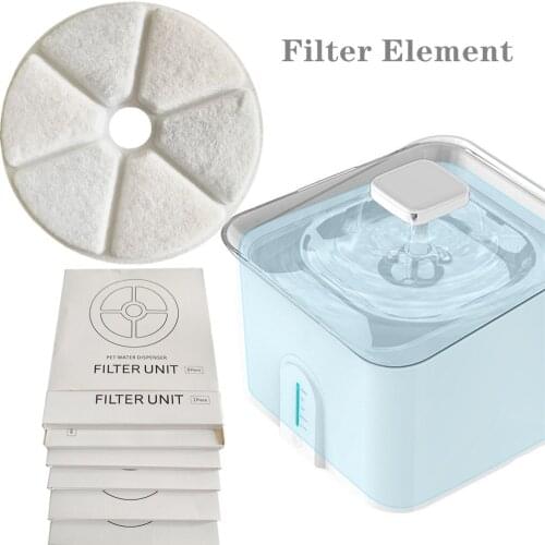 Automatic Pet Water Accessories Filter Element Smart Cat Dog Feeder Activated Carbon Filter Lonic Resin Chip Filter Cotton 6 pcs