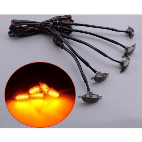 Car Smoked Lens Front Grille Amber LED Light Fit for Toyota Tundra 2008 2009 2010 2011 2012 2013-2019 2020