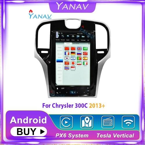 Tesla style vertical screen Android PX6 Car GPS Navigation For Chrysler 300C 2013+ auto headunit multimedia player radio tape