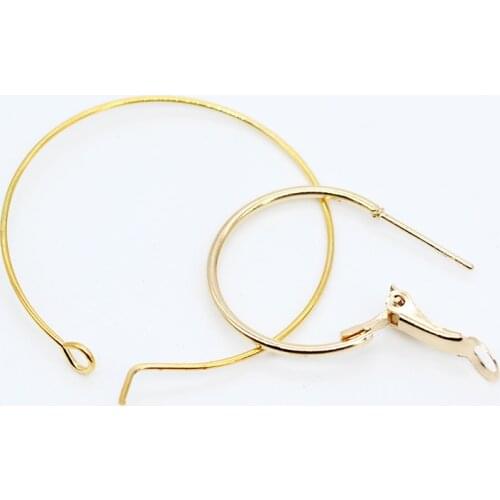 20p 20/ 25/30/35/40mm gold silver Big Circle Wire Hoops Loop Earrings DIY Dangle Earring Jewelry Making Accessories supplies
