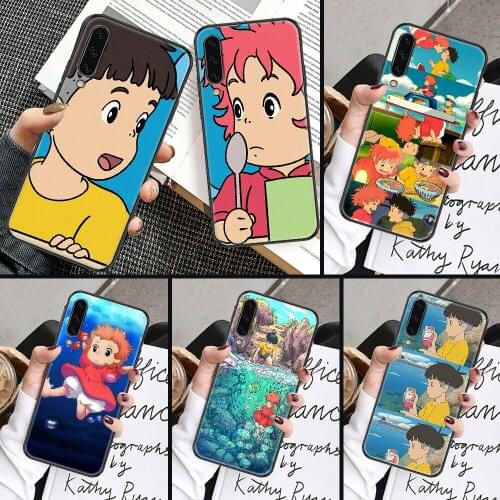 Cute Ponyo on the Cliff Phone Case For Samsung Galaxy A10 A12 A20E A21S A30 A32 A40 A50 A51 A52 A70 A71 A72 A5 A6 A7 2018 black