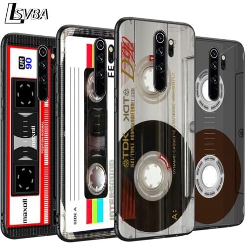 Magnetic tape Cassette audio tape Anti-Fall Phone Case For Xiaomi Redmi Note 9 9S Max 8T 8 7 6 5 Pro 5A 4X 4 Soft Black Cover
