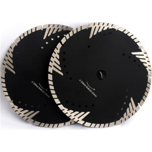 DB61 Hot Press Granite Cutting Disc Turbo Diamond Saw Blade with Protect Teeth Ten Sintered Turbo Segments Cutting Wheel 10PCS