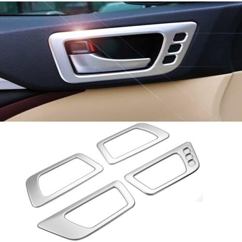 For Toyota Highlander 2014 2015 For Left-handed Driving ABS Chrome Inner Door Handle Frame Cover Door bowl car styling covers