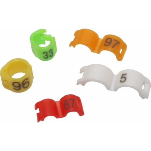 Colorful NO.1-100 Bird clip ring Parrot foot ring 2.7mm 3mm 4mm 4.5mm 5mm Identification tool Canary Acacia birds Supplies