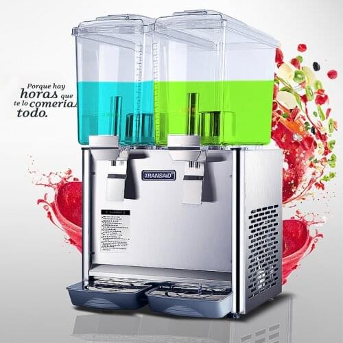 Commercial Electric Juice Beverage Dispenser Machine 2Tanks 34L beer Tea Cold drink Thermostat Controller Cooling and heating