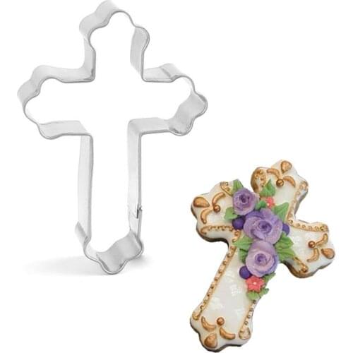 Cross Cookie Cutter Stainless Steel Biscuit Cut Mold Baking Fruit Cut Cake Mold Embossing Printing Die