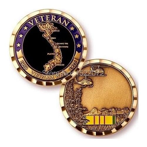 HOT SALES CUSTOM STUNNING VIETNAM WAR COMBAT VETERAN SERVICE MEDALLION MEDAL LOW PRICE CUSTOM ANTIQUE METAL COINS ROUND COIN