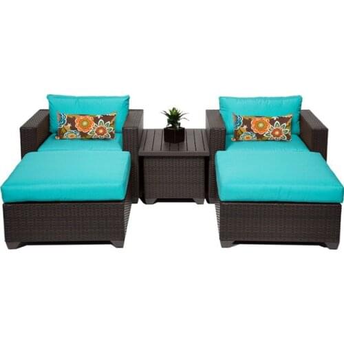 Patio Furniture 5 Piece Outdoor Wicker Patio Sofa Lounge Set
