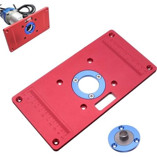 New Aluminum Alloy Router Table Insert Plate w/ 2 Router Insert Rings For Woodworking Benches Trimmer