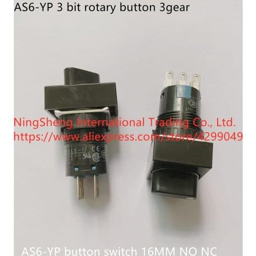 Original new 100% AS6-YP 3 bit rotary button 3gear button switch 16MM NO NC