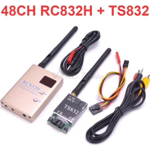 FPV 5.8Ghz 600mW 48CH Wireless AV A/V transmitter receiver TS832 RC832 RC832H Tx Rx Set for Professional RC Racing Drones Plane