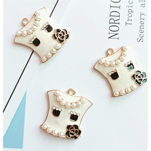 21x25MM 20Pcs KC Gold Color Alloy Skirt Glazing Jewelry Charms Pendants Jewelry Findings Accessories