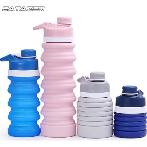 550ml Portable Silicone Collapsible Water Bottle My Drinking Bottle Kettle for Sport Outdoor Travel Retractable Folding Bottles