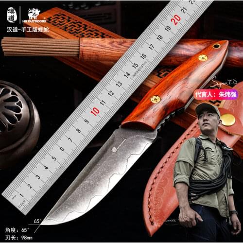 HX DOTDOORS Handmade knife high hardness straight knife outdoor portable field survival saber survival knife