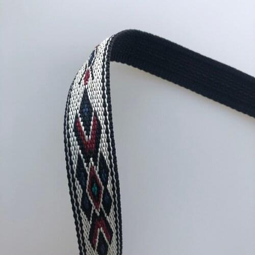 Wide 1.8cm 10yards/lot Polyester Woven Jacquard Ribbon Geometric national style for hat curtain and clothing accessory LS-5366