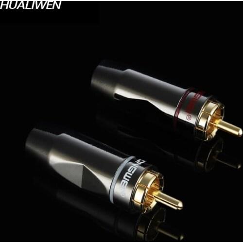 1Pcs Rca lotus male AV audio amplifier lotus plug gold-plated solder joints