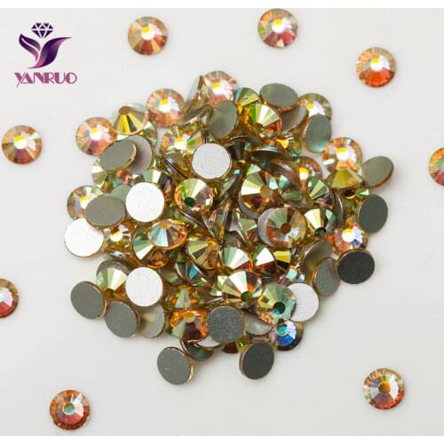 YANRUO Jonquil AB (213AB) Flatback Strass Non Hotfix Rhinestones Crystal Glass Cristal for Dance Dresses