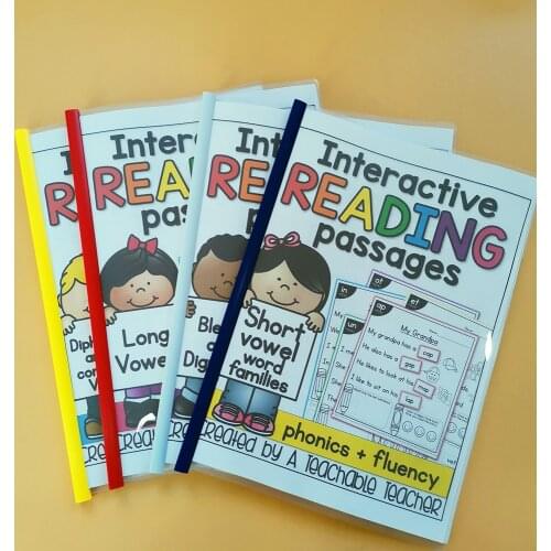 Phonics and Fluency Interactive Reading Passages Bundle Kids Classroom Learning English Educational Exercise Training Workbook