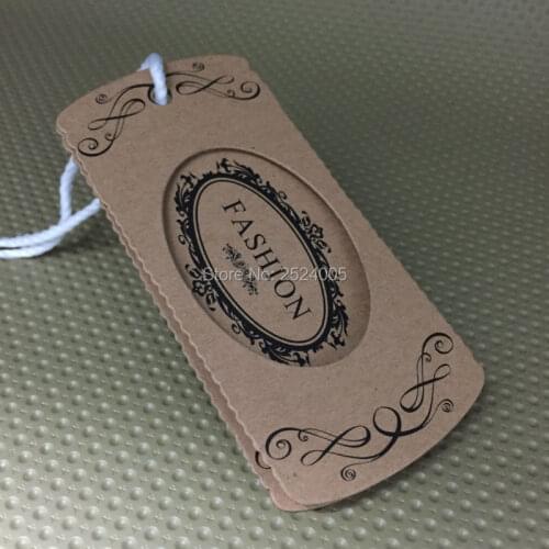 Custom retro clothing kraft paper tags/garment printed tags/cardboard tags printing/clothing main label/brand/logo 1000 pcs