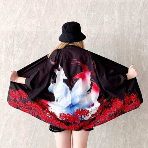 Womens Tops And Blouses 2021 Harajuku Kawaii Shirt Japanese Streetwear Outfit Kimono Cardigan Female Yukata Blouse Women AA2021