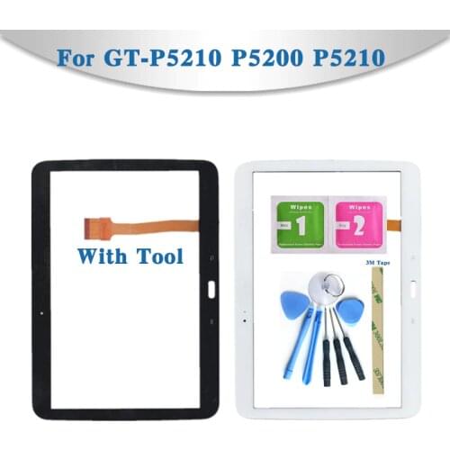 10.1" For Samsung Galaxy Tab 3 10.1 GT-P5210 P5200 P5210 Tablet Touch Screen Digitizer Sensor Front Outer Glass Lens Panel