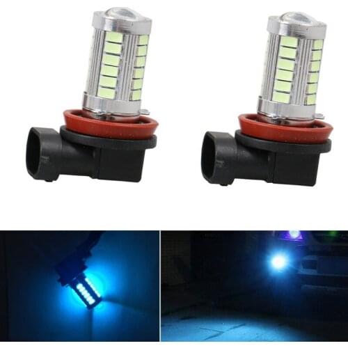 2PCS Car Fog Light H11 H8 LED Bulb 33smd Car Front Foglamp Ice Blue Light 12v