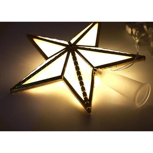 2022 New Shining Star Christmas Tree Top Hat Sparkling Christmas Decoration
