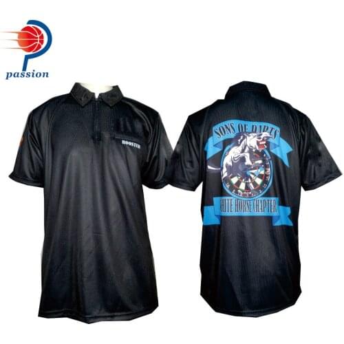 25 USD Each Adults Best Quality Black Dart Shirts With Big Logo On Back