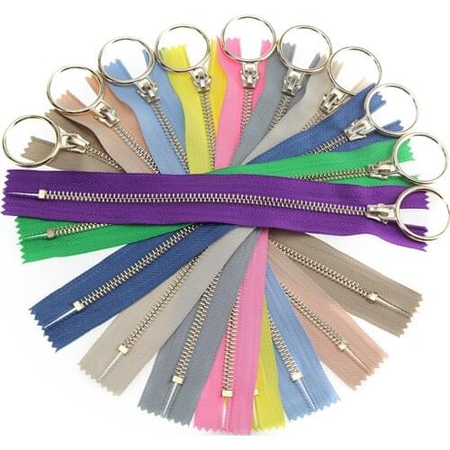 5# 2pcs 20cm close-end auto lock platinum plating rose gold zipper use for clothes shoes pocket garment