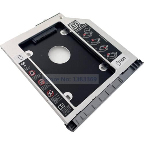 SATA 2nd Hard Drive SSD HDD Module Caddy Adapter for HP ProBook 650 645 640 G1 With Bezel Faceplate and Mounting Bracket