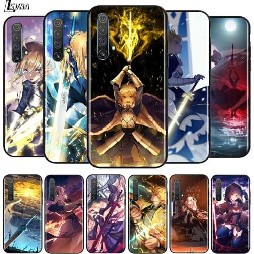Anime Sabery Fate for OPPO Realme V15 X5 X3 X50 X7 X2 C17 C11 C3 C2 7 7i 6 6S 6i 5 Narzo 20 Pro Black Phone Case