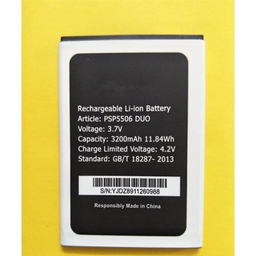 AZK 3.7V 3200mAh Replacement PSP5506 DUO Battery for Prestigio Grace Q5 PSP5506DUO PSP5506 PSP 5506 DUO Battery mobile Phone