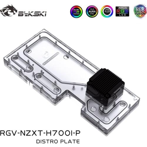 BYKSKI Acrylic Board Water Channel Solution use for NZXT H700B Computer Case for CPU and GPU Block Cooling / 3PIN RGB Light