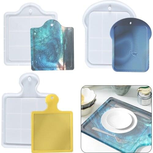 DIY Crystal Silicone Mold Table Fruit Plate Dish Tray Handcrafted Mirror Resin Molds Home Decoration Moluld For Resin