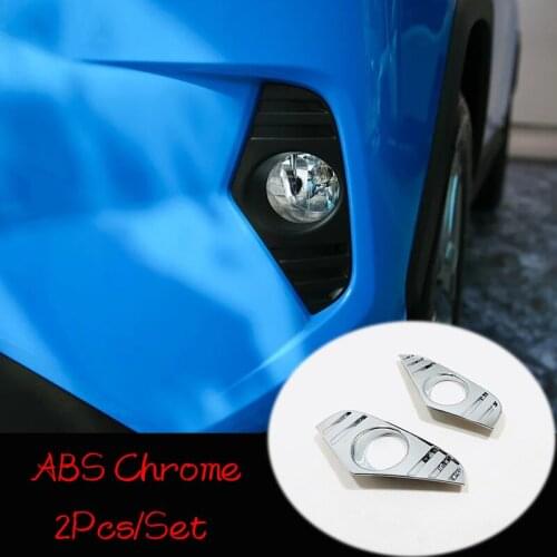 For Toyota RAV4 2019 ABS Chrome Car Front fog lampshade Cover Trim Sticker car accessories styling 2pcs