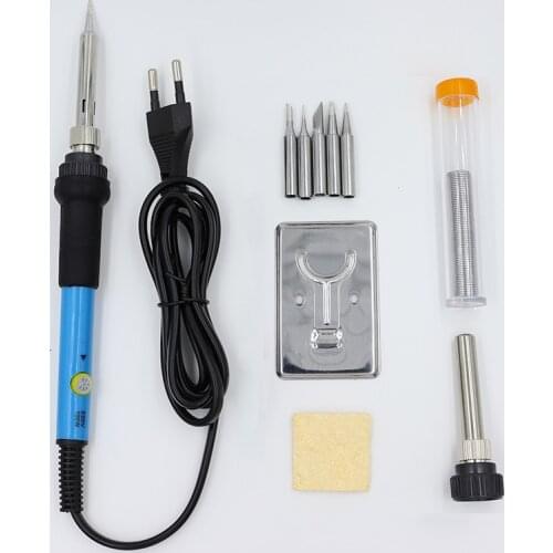 Thermostat electric soldering iron EU 220V searing iron tip tin wire mini soldering iron soldering stand US 110V soldering tool