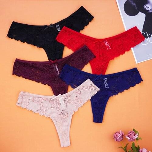 IXuejie New Underwear Panty Womens Panties Sexy Lace Thong Seamless Transparent Hollow Out Low Rise G String Women Lingerie