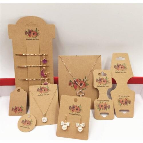 100pcs Vintage Classic Jewelry Packaging Card Handmade with Love Jewelry Accessories display Card to pack Necklace/Earring