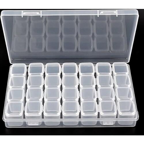 28 slots boxes plastic holder Diamond Painting Tools Kits Diamond Embroidery Accessories 56 Box for Adults or Kids drill storage