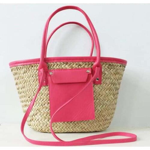 Summer Handmade Bags for Women NEW Capacity Straw Bags Handmade Woven Basket Bolsa Tote Top Handle Handbags Totes Lady Handbags