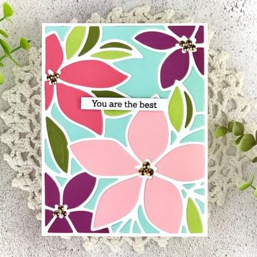 Five-petal Flower Rectangular Background Frame Metal Cutting Dies For DIY Scrapbooking Embossing Paper Cards Making New Dies