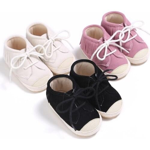 Cute Baby Suede Leather Shoes Newborn Boy Girl Moccasins Shoes Fringe Soft Soled Non-slip Footwear Crib First Walker