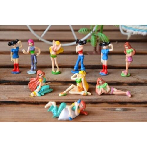 Mini PVC figure Beach bikini doll ornaments for sand table 6pcs/set