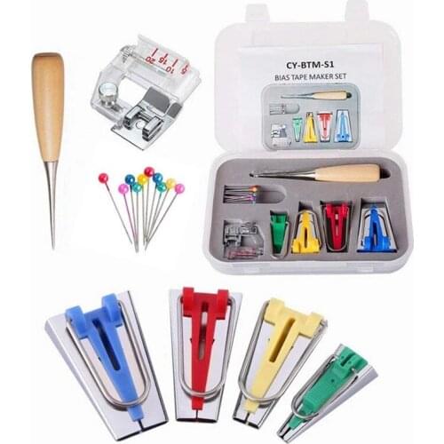 Machine Tools Binding Sew Multifunction Sewing Bias Tape Maker Set DIY Patchwork Quilting Tool Fabric Clover Bias Tape Makers