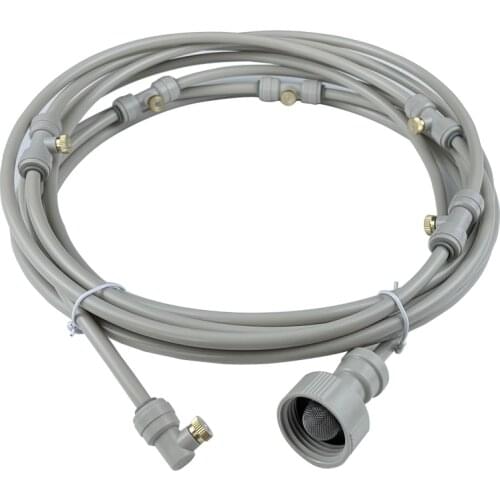 New Grey Outdoor Misting Cooling System Kit Fog Sprayer Quick Connect Nozzle Irrigation Mister Line 3-18 Meters Orifice 0.4mm