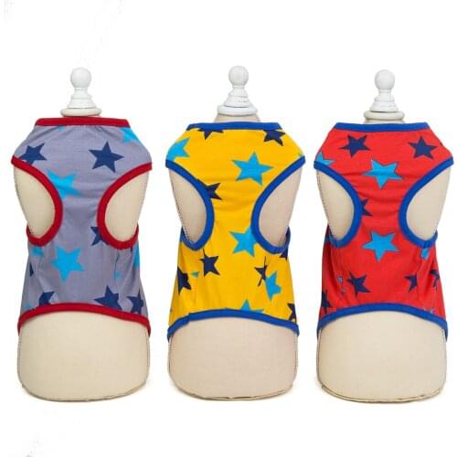 New Popular Star Pattern Pet Dog Spring Summer T-shirt Vest Clothing From S to XXL Cheap Puppy Dogs Costume Coat