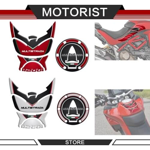 New Motorcycle 3D Oil Tank Pad flanks fuel cap Protective Stickers Decals For Ducati Multistrada 1200/1260 2015-2020