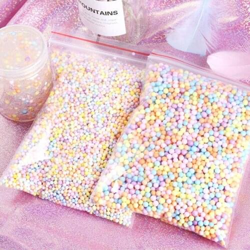 Foam Beads Fluffy Slime Additives Accessories Filler DIY Lizun Toys Antistress Tiny Foam Balls Particles Glue For Slime Supplies