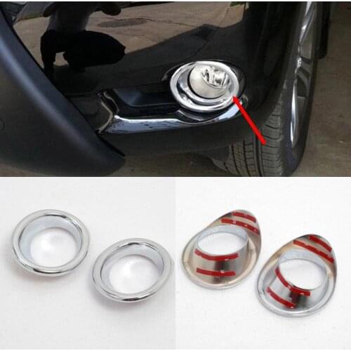 JanDeNing 2pcs ABS Chrome Front Fog Light Lamp Cover trim For Toyota Highlander 2008-2010
